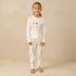 Juniors Cotton Crew Neck Long Sleeves Pyjama Set with Ballerina Print - Cream / 2-3 yrs