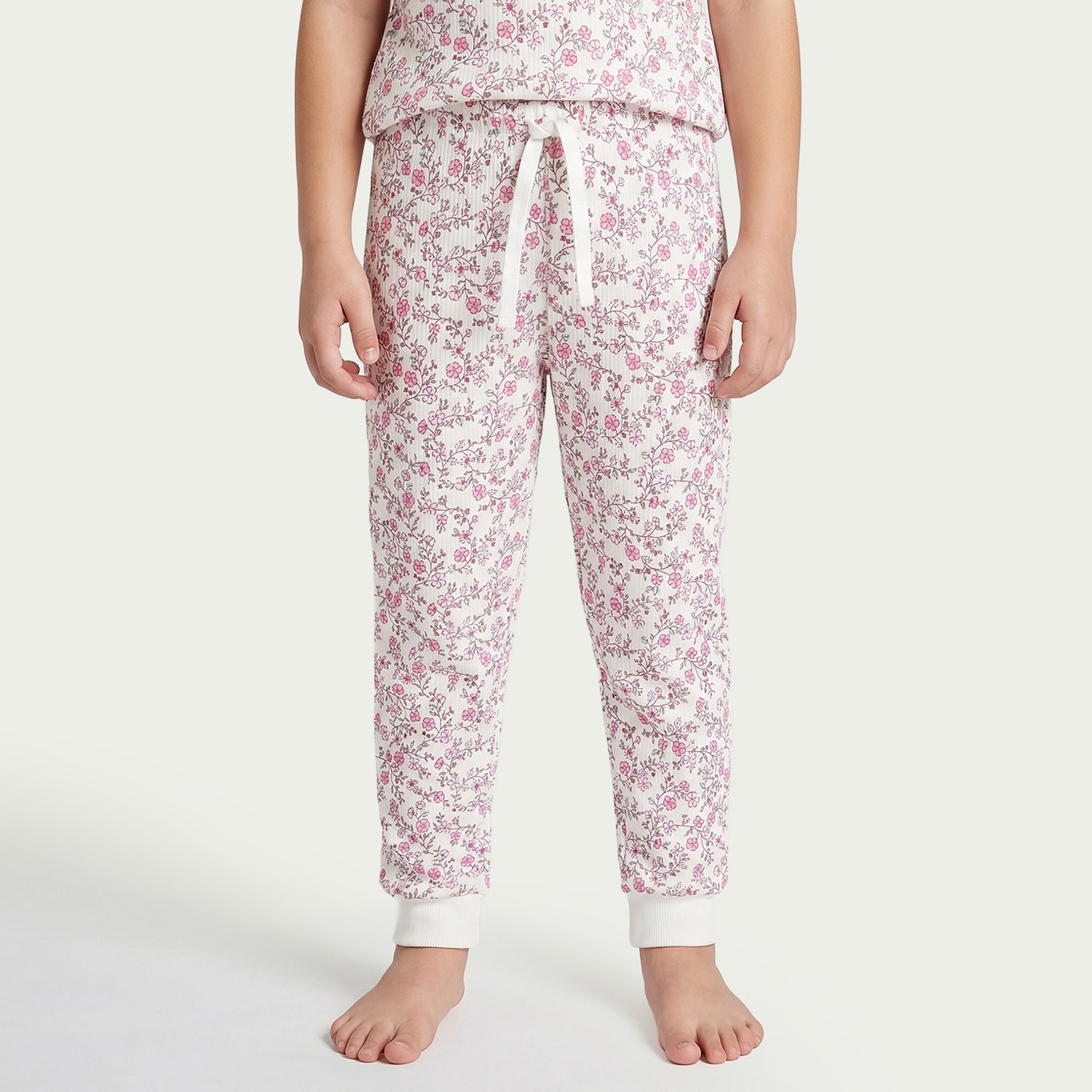 Juniors Cotton Round Neck Short Sleeves Pyjama Set with Floral Print
