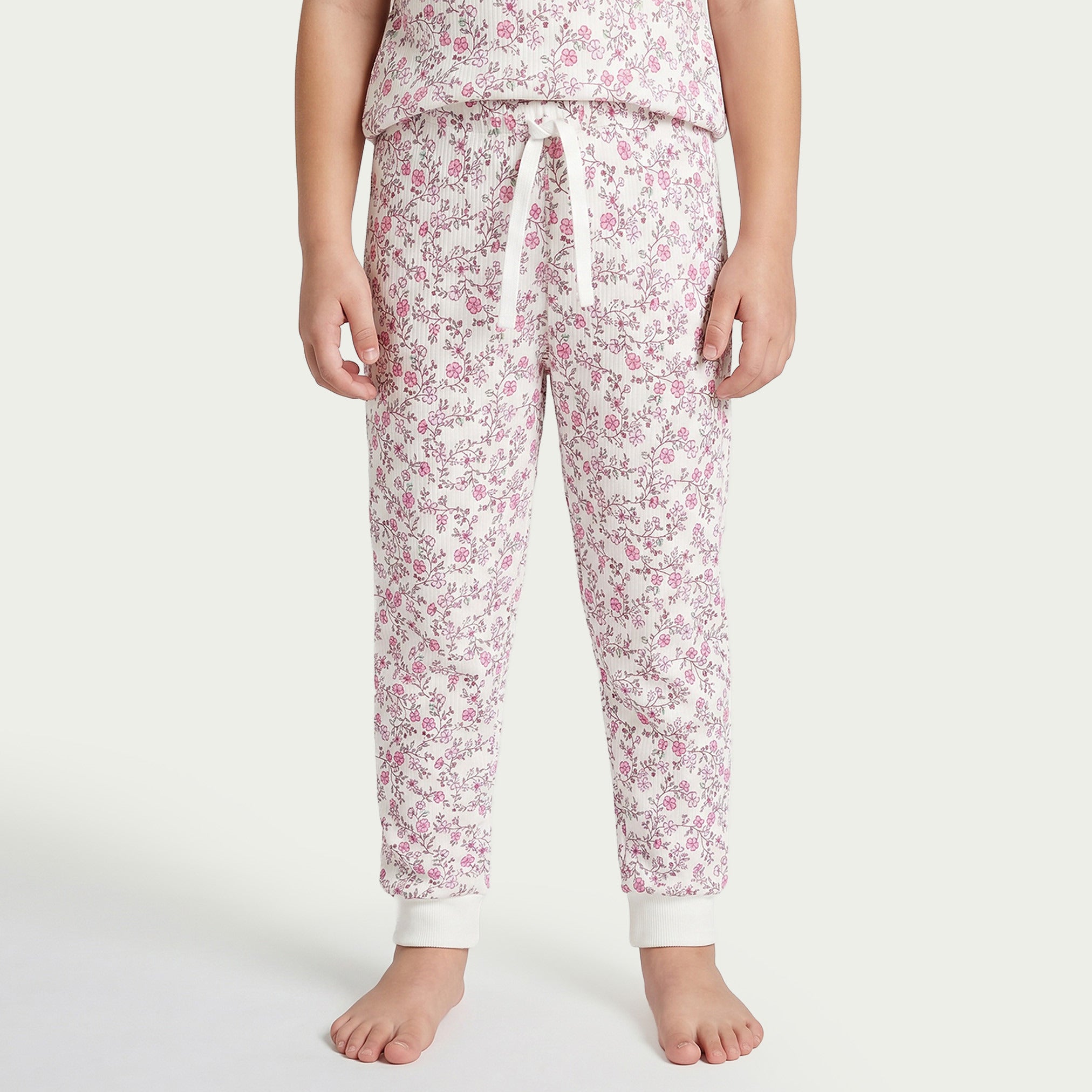 Juniors Cotton Round Neck Short Sleeves Pyjama Set with Floral Print