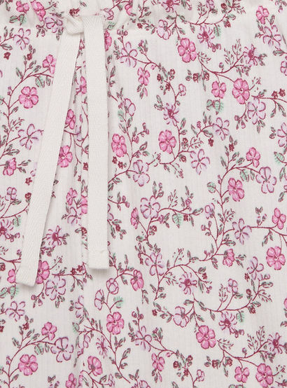 Juniors Cotton Round Neck Short Sleeves Pyjama Set with Floral Print-girls-clothing-nightwear-image-6