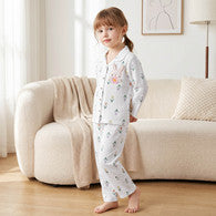 Juniors Cotton Notch Collar Long Sleeves Pyjama Set with Bunny Applique-undefined-image-1