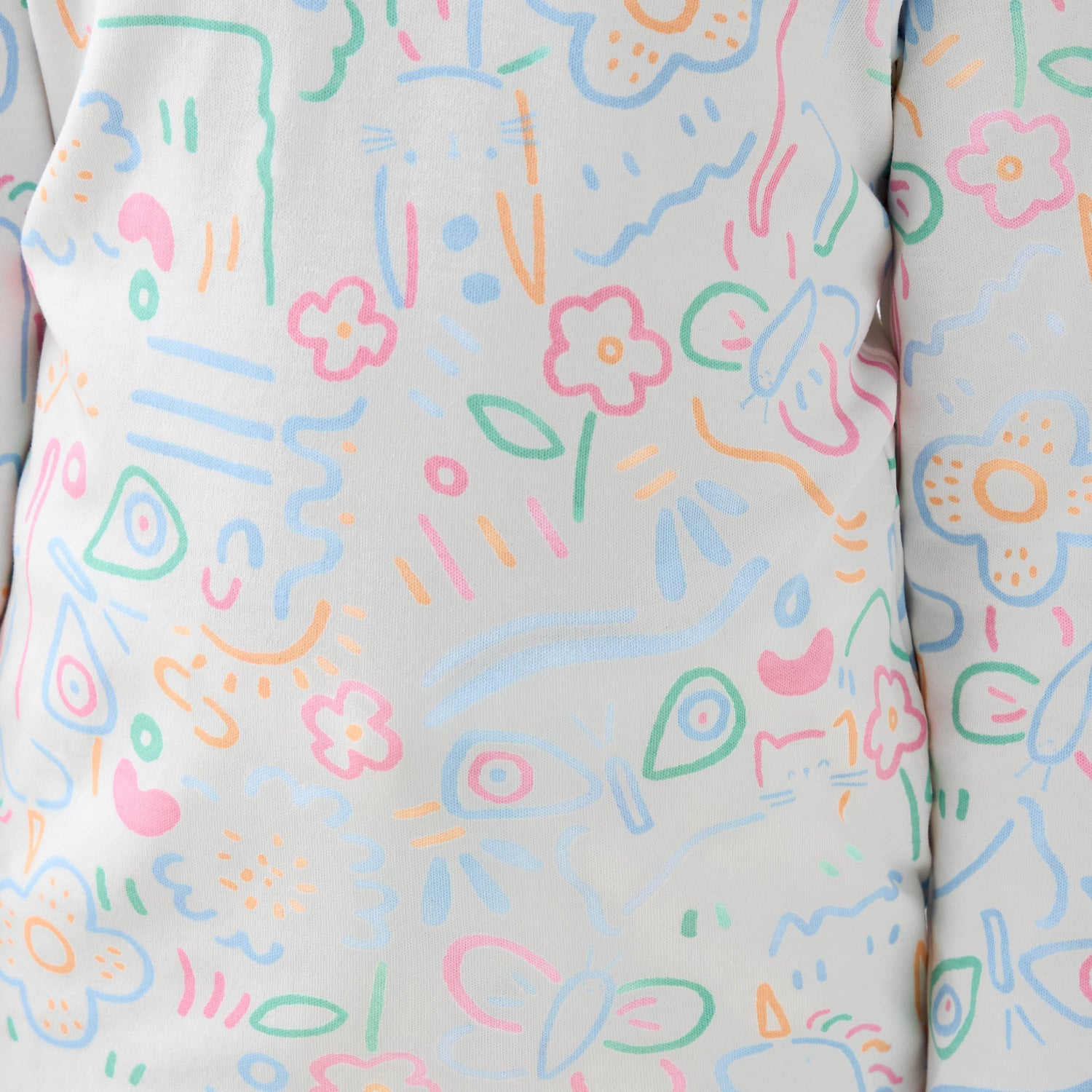 Juniors Cotton Crew Neck Long Sleeves Pyjama Set with Print