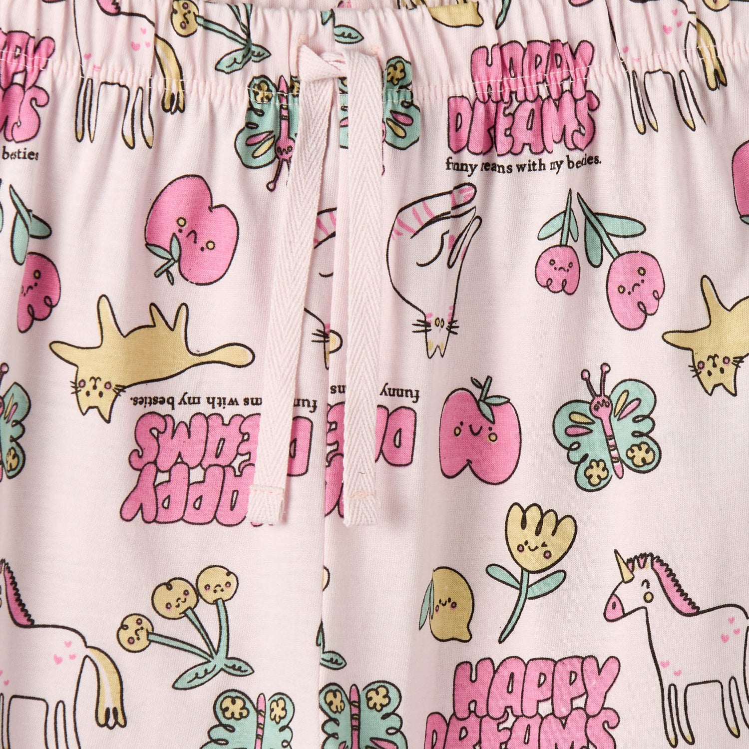 Juniors Cotton Crew Neck Long Sleeves Pyjama Set with Print