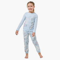Juniors Cotton Crew Neck Long Sleeves Pyjama Set with Bird Print-undefined-image-1