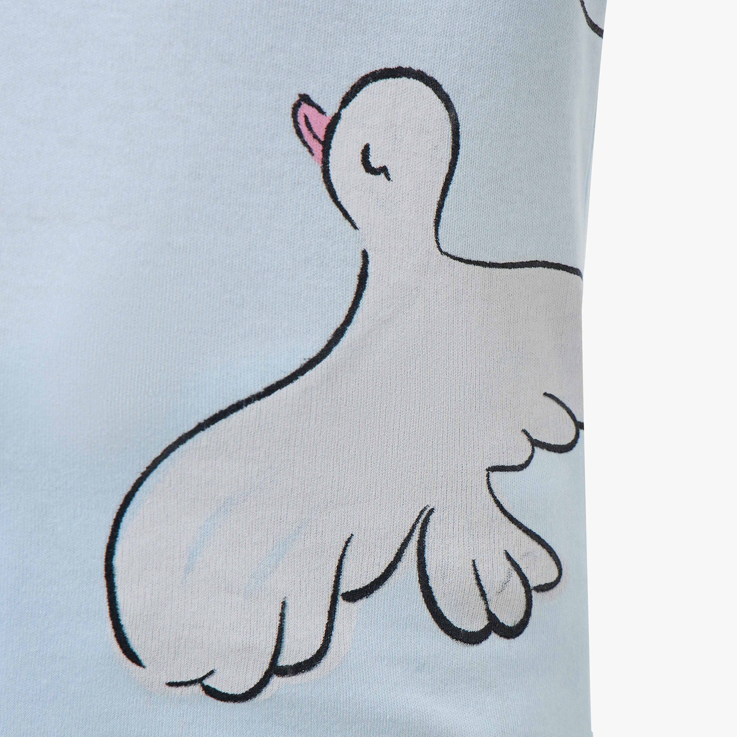 Juniors Cotton Crew Neck Long Sleeves Pyjama Set with Bird Print
