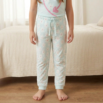Juniors Cotton Crew Neck Short Sleeves Pyjama Set with Floral Print