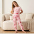 Juniors Cotton Crew Neck Short Sleeves Pyjama Set with Strawberry Print - Pink / 2-3 yrs