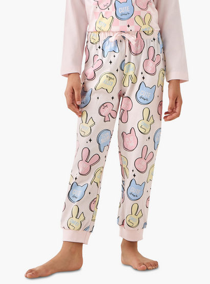 Juniors Cotton Crew Neck Long Sleeves Pyjama Set with Graphic Print-promo_babyshop_Buy2for69_UAE130126-image-3