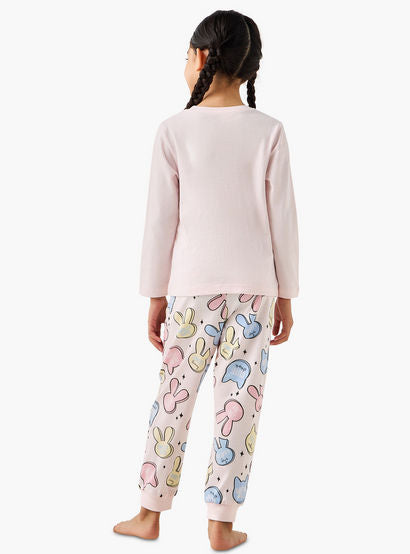 Juniors Cotton Crew Neck Long Sleeves Pyjama Set with Graphic Print-promo_babyshop_Buy2for69_UAE130126-image-4