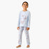 Juniors Cotton Crew Neck Long Sleeves Pyjama Set with Butterfly Print - Blue / 2-3 yrs