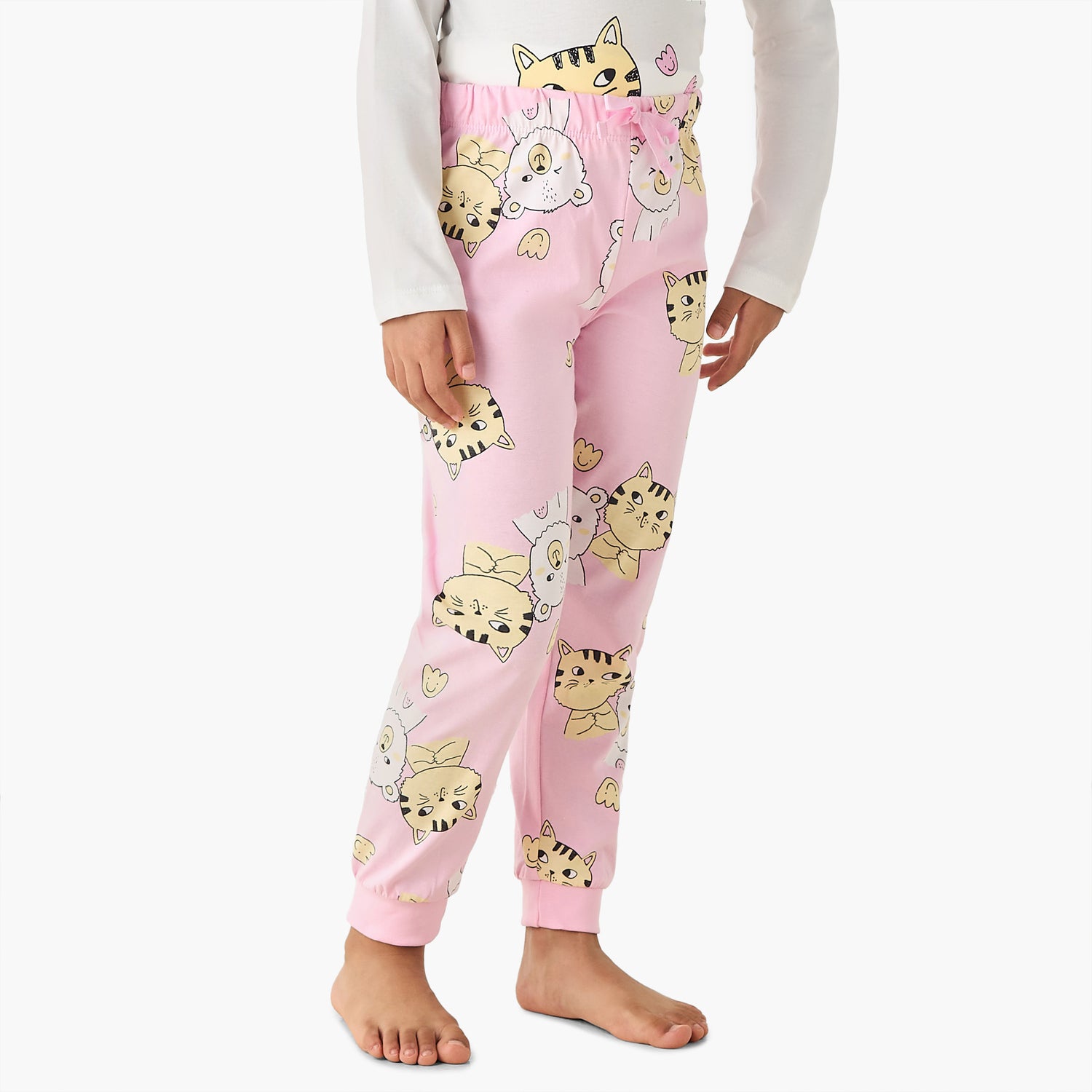 Juniors Cotton Long Sleeves Pyjama Set with Graphic Print