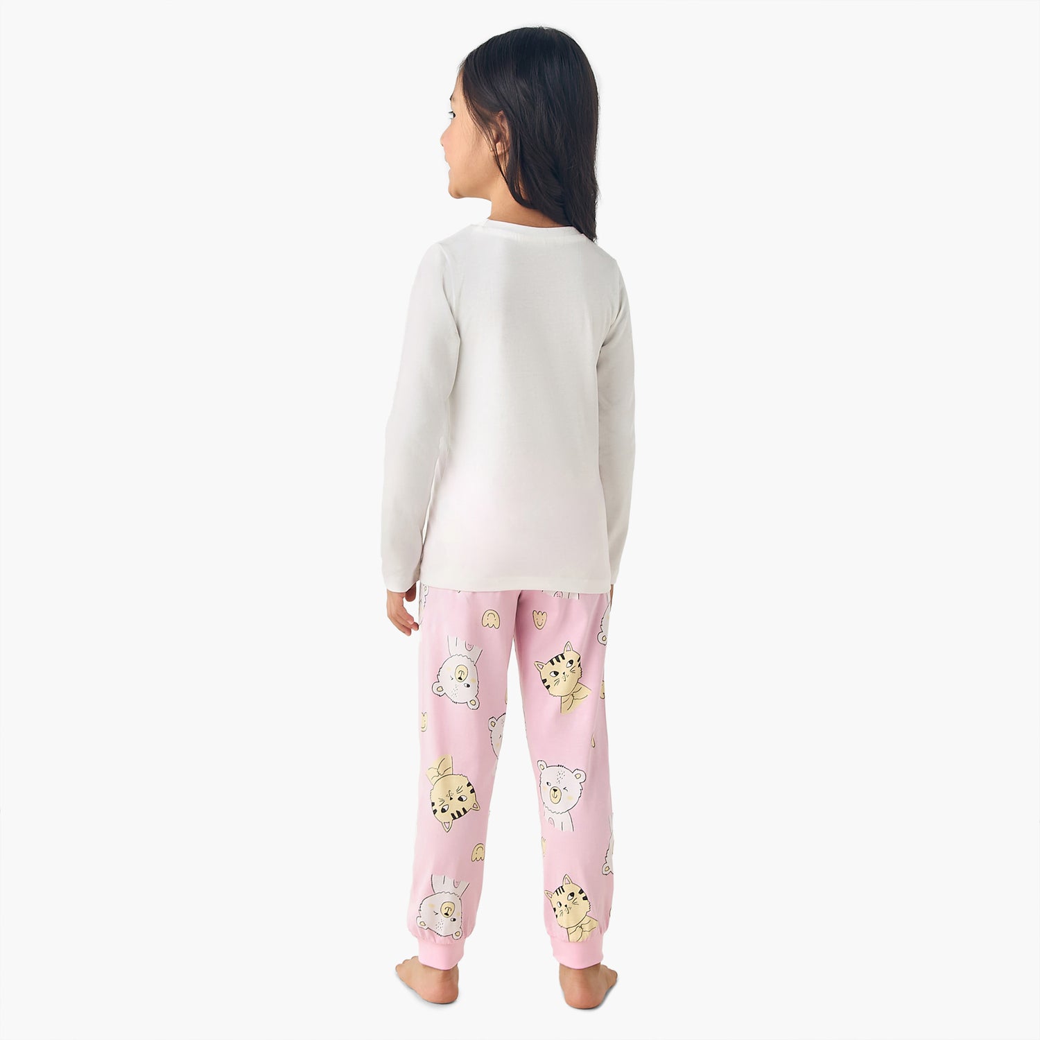 Juniors Cotton Long Sleeves Pyjama Set with Graphic Print