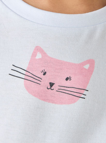 Juniors Cotton Crew Neck Long Sleeves Pyjama Set with Cat Print-promo_babyshop_Buy2for69_UAE130126-image-6