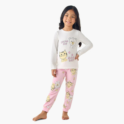 Pack of 3 Juniors Cotton Long Sleeves Pyjama Set with Graphic Print