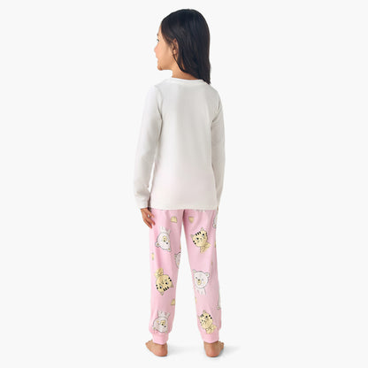 Pack of 3 Juniors Cotton Long Sleeves Pyjama Set with Graphic Print