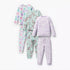 Pack of 3 Juniors Cotton Crew Neck Long Sleeves Pyjama Set with Assorted Prints - Multicolour / 2-3 yrs