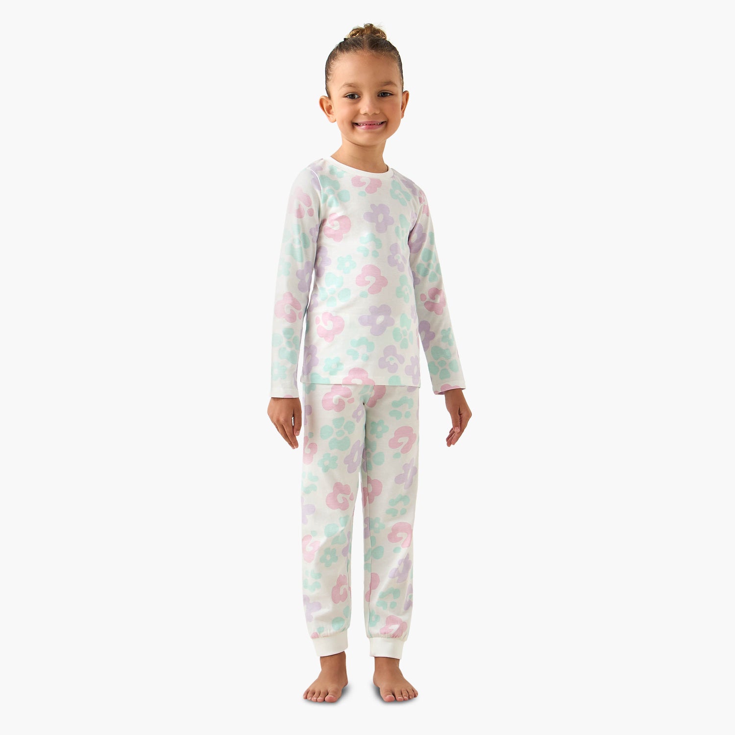 Pack of 3 Juniors Cotton Crew Neck Long Sleeves Pyjama Set with Assorted Prints