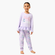 Cotton Crew Neck Long Sleeves Pyjama Set with Barbie Print-undefined-image-1