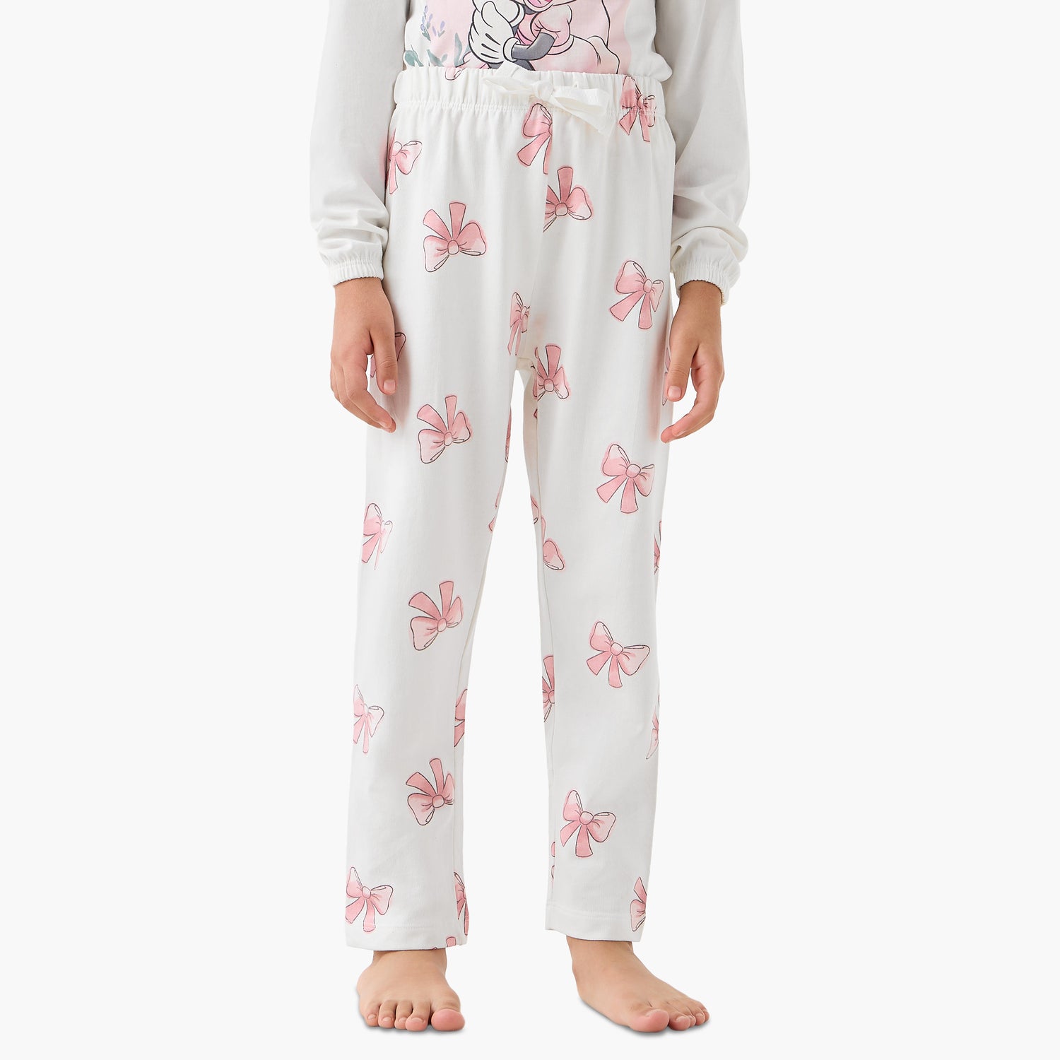 Disney Cotton Round Neck Long Sleeves Pyjama Set with Eye Mask and Minnie Mouse Print