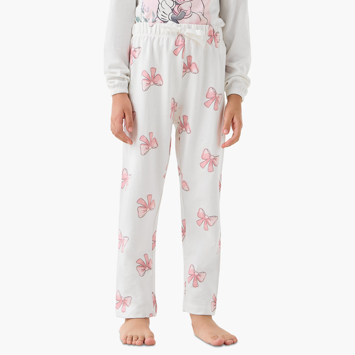Disney Cotton Round Neck Long Sleeves Pyjama Set with Eye Mask and Minnie Mouse Print