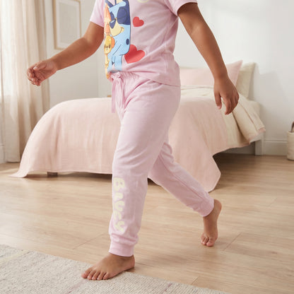 Pack of 2 Bluey Cotton Crew Neck Short Sleeves Pyjama Set with Print