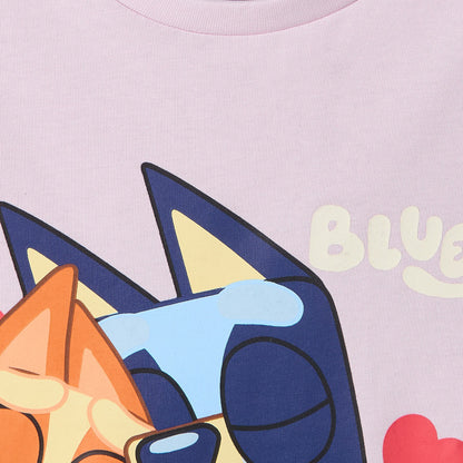 Pack of 2 Bluey Cotton Crew Neck Short Sleeves Pyjama Set with Print