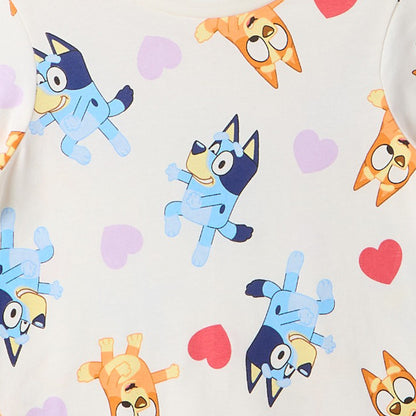 Pack of 2 Bluey Cotton Crew Neck Short Sleeves Pyjama Set with Print
