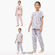 Pack of 2 Disney Cotton Round Neck Short Sleeves Pyjama Set with Daisy Duck Print-undefined-image-1