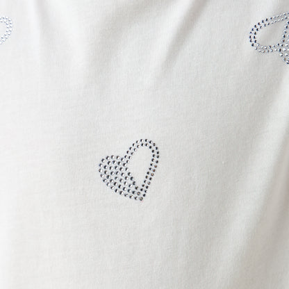 Juniors Crew Neck Short Sleeve T-shirt with Embellishment