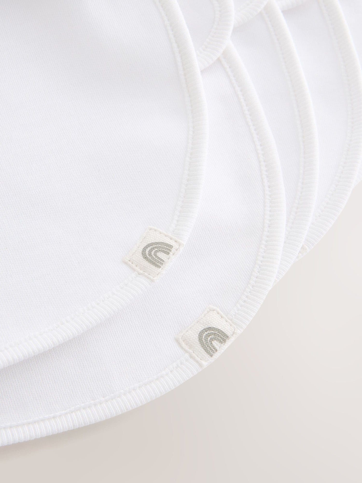 White 100% Cotton Baby Bibs 5 Pack - Size One