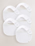 White 100% Cotton Baby Bibs 5 Pack - Size One - Default 1