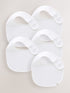 White 100% Cotton Baby Bibs 5 Pack - Up to 1 Month (50-56cm)