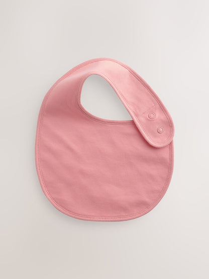 Pink Plain 5 Pack Baby Bibs - Size One