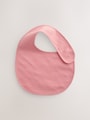 Pink Plain 5 Pack Baby Bibs - Size One