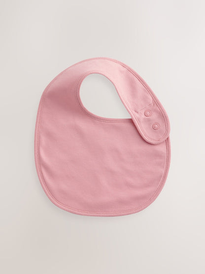 Pink Plain 5 Pack Baby Bibs