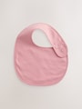 Pink Plain 5 Pack Baby Bibs - Size One