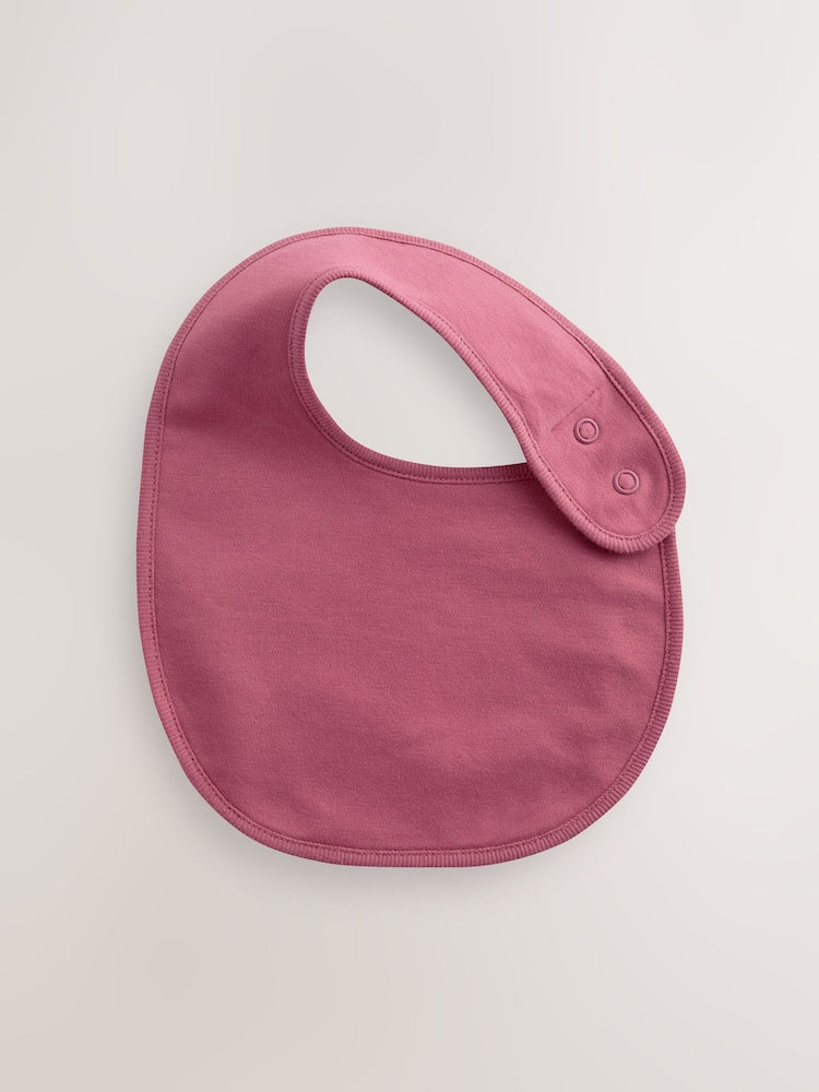 Pink Plain 5 Pack Baby Bibs