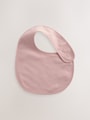 Pink Plain 5 Pack Baby Bibs - Size One