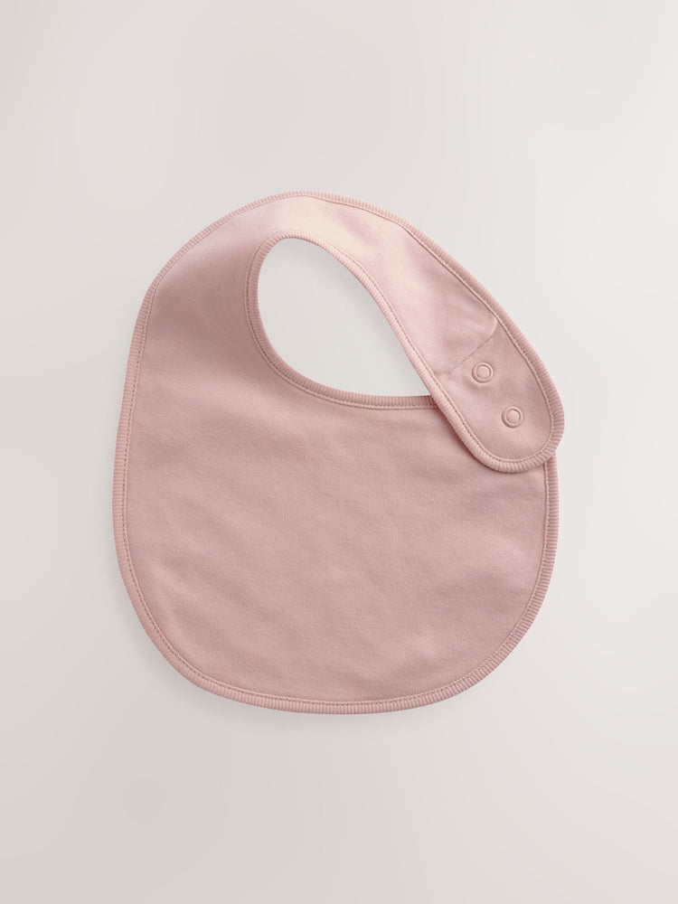 Pink Plain 5 Pack Baby Bibs