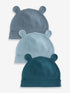 Mid Blue Baby Beanies 3 Pack (0-18mths) - Mid Blue / Up to 1 Month (50-56cm)