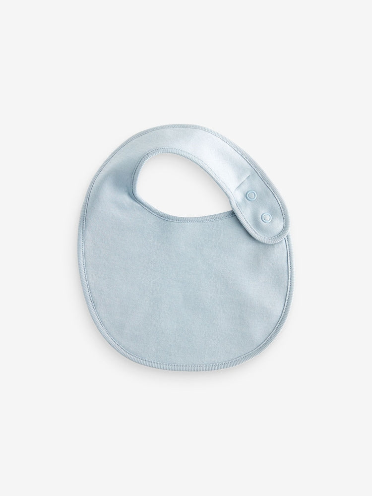 Blue Baby 100% Cotton Bibs 5 Pack - Size One
