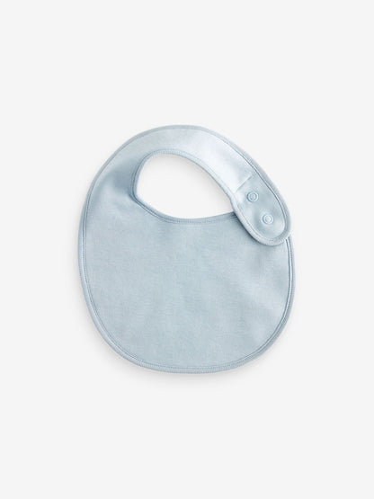 Blue Baby 100% Cotton Bibs 5 Pack - Size One
