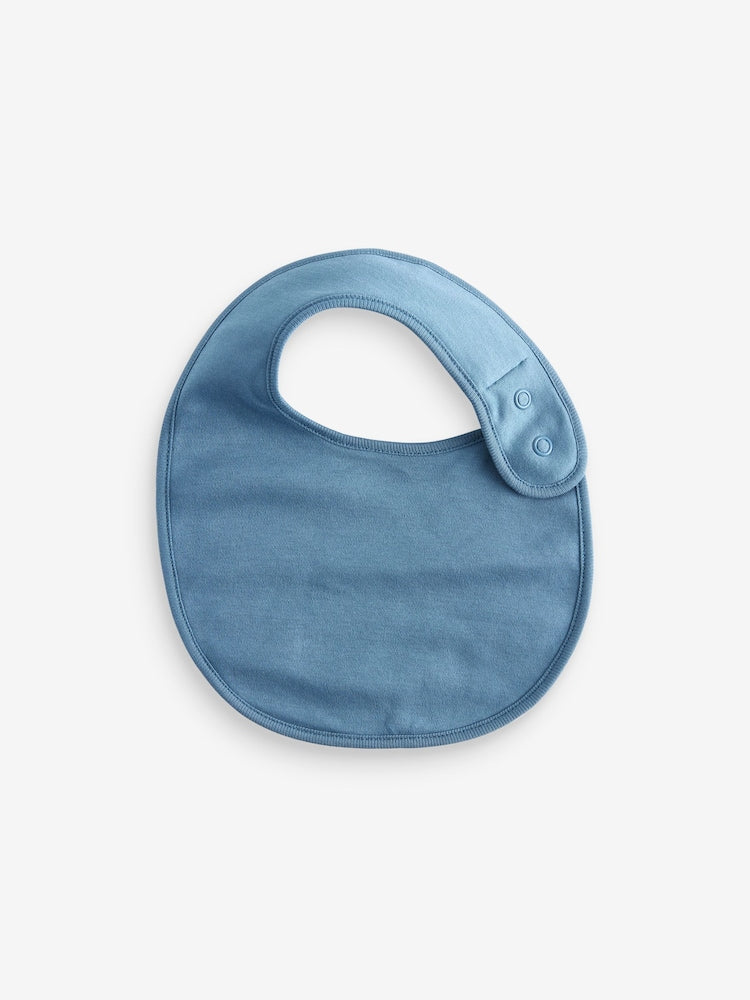 Blue Baby 100% Cotton Bibs 5 Pack - Size One