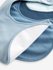 Blue Baby 100% Cotton Bibs 5 Pack - Size One