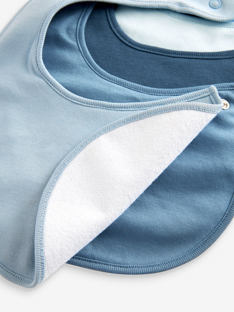Blue Baby 100% Cotton Bibs 5 Pack