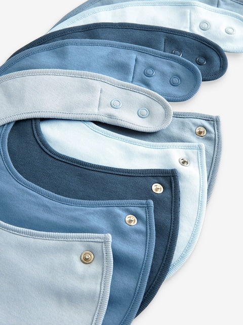 Blue Baby 100% Cotton Bibs 5 Pack - Size One