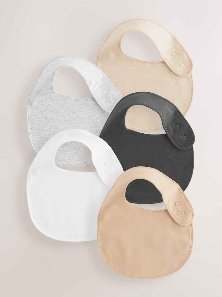 Neutral Baby 100% Cotton Bibs 5 Pack - Up to 1 Month (50-56cm)