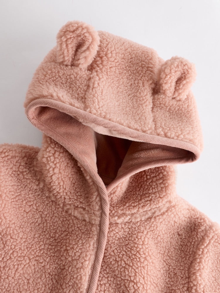 Pink Baby Borg Fleece Jacket (0mths-2yrs) - Size Up to 1 Month (56cm)