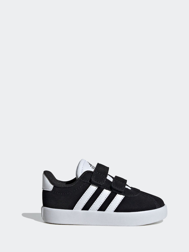 adidas Black VL Court 3.0 Hook and Loop Infant Trainers