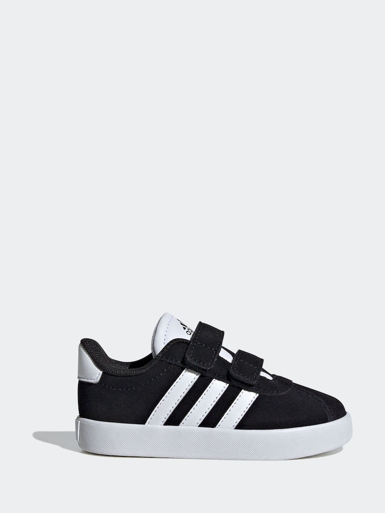 adidas Black VL Court 3.0 Hook and Loop Infant Trainers